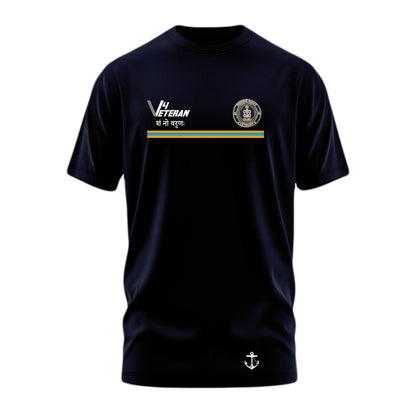 T-Shirts for Indian Navy (Cotton Round Neck, V4Veteran, Dark Blue)
