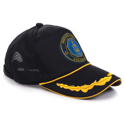 Indian Navy (BLACK, OFFICER) Baseball Cap for Veterans