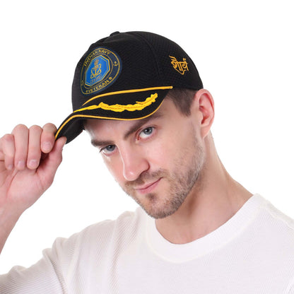 Indian Navy (BLACK, OFFICER) Baseball Cap for Veterans