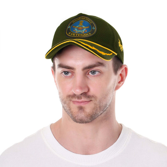 Indian Air Force (Olive Green, Officer) Premium Baseball Cap for Veteran
