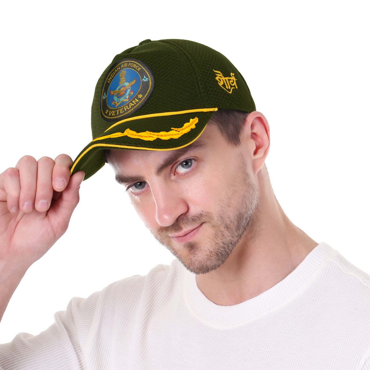 Indian Air Force (Olive Green, Officer) Premium Baseball Cap for Veteran