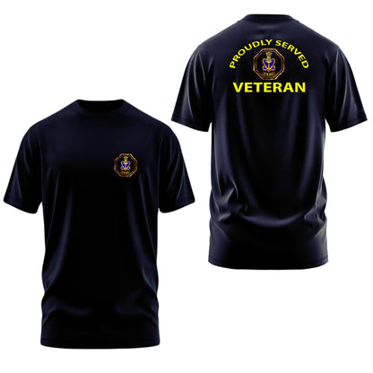 T-Shirts for Indian Navy (Cotton Round Neck, Proudly Served, Dark Blue)