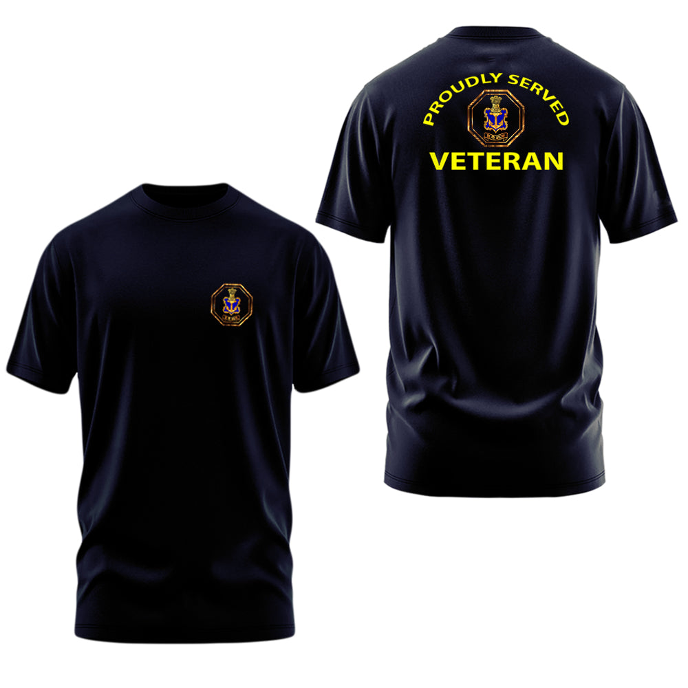 T-Shirts for Indian Navy (Cotton Round Neck, Proudly Served, Dark Blue)