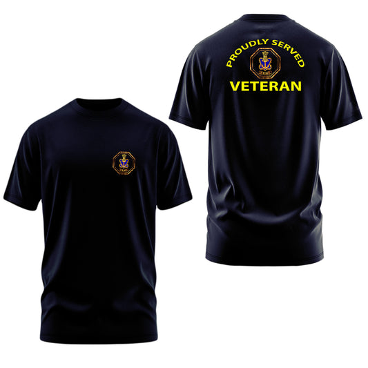 T-Shirts for Indian Navy (Cotton Round Neck, Proudly Served, Dark Blue)