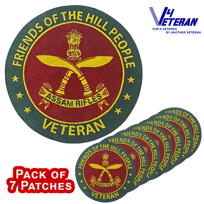 AR Veteran Iron-On Woven/ Embroidered Patches (DIY) for T-Shirts, Bags, Tracksuits & Waistcoats (Pack of 7)