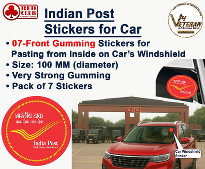 INDIAN POST Windshield Front Gumming Vinyl Stickers/Decals for Inside Pasting (Pack of 7) (Copy)