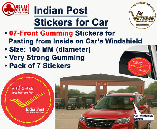 INDIAN POST Windshield Front Gumming Vinyl Stickers/Decals for Inside Pasting (Pack of 7) (Copy)