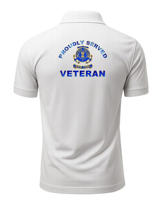 Indian Coast Guard Veteran White Polo T-Shirt