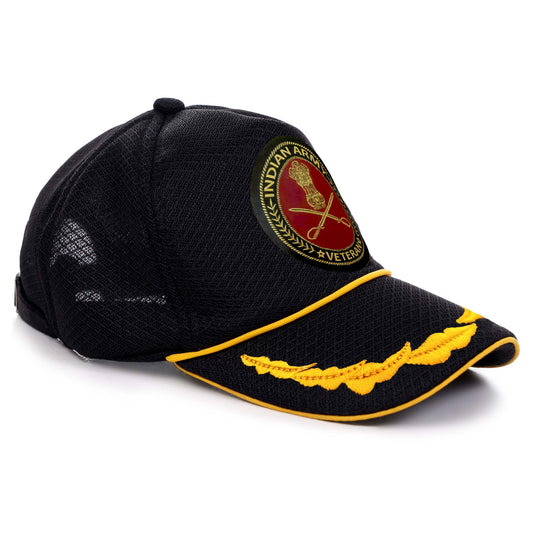 Baseball Cap for Indian Army Veteran Officers (Black)