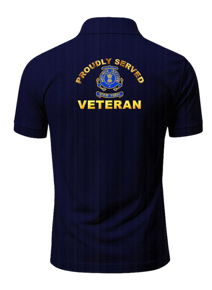 Indian Coast Guard Veteran Blue Polo T-Shirt