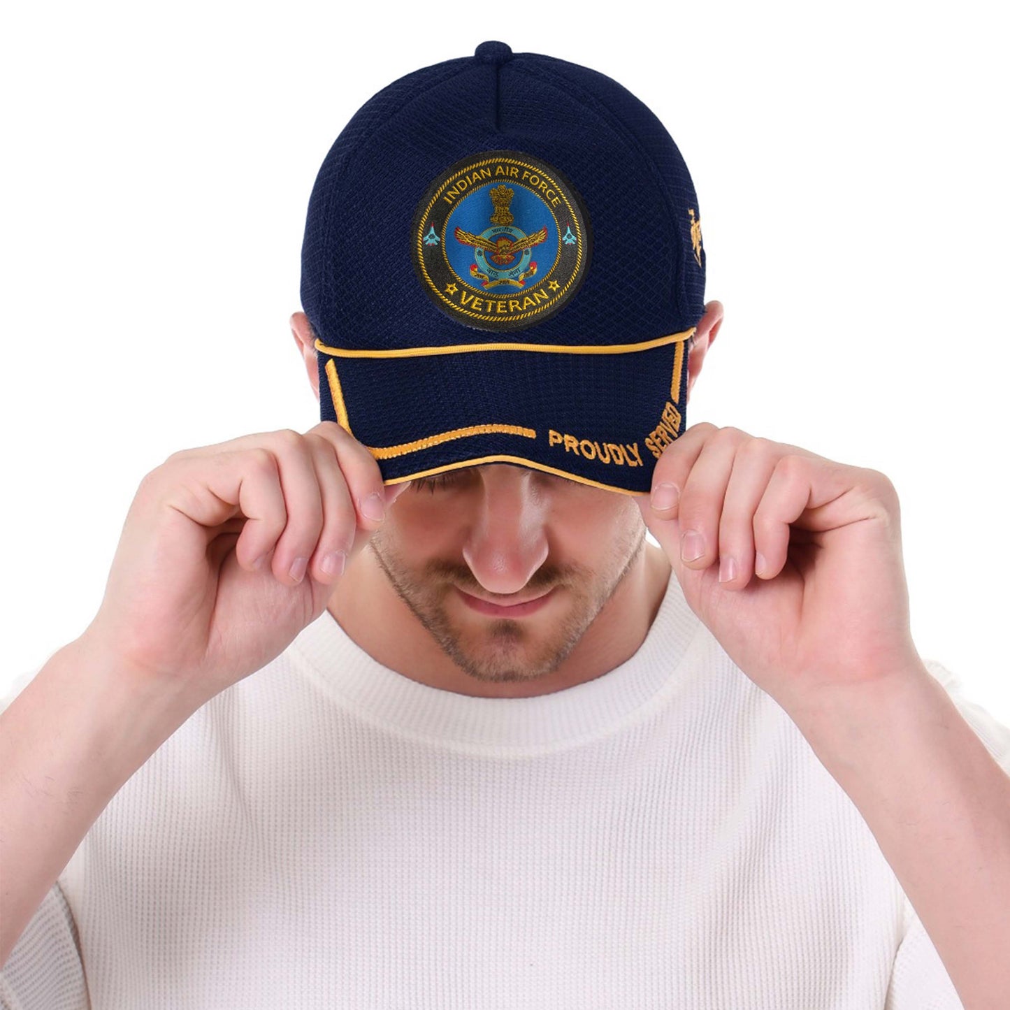 Baseball Cap for Indian Air Force Veterans (Blue, Proudly Served)